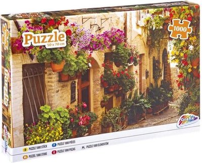 62464 Grafix Puzzel Narrow Street Flowers 1000 Stukjes