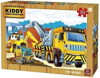 05458 King Puzzel Kiddy Constructions Heavy Machines 50 Stukjes