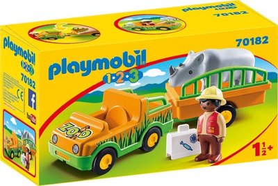 70182 PLAYMOBIL 1.2.3 Dierenverzorger met neushoorn