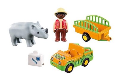 70182 PLAYMOBIL 1.2.3 Dierenverzorger met neushoorn