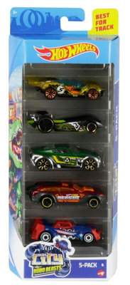 18060-63 Hot Wheels Cadeauset City Robo Beasts met 5 Auto's 