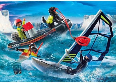 70141 PLAYMOBIL City Action Redding op zee: redding met poolglijder met rubberen sleepboot