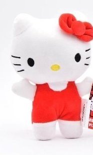 41086A Hello Kitty Plush toy pluche knuffel 20 cm Rood