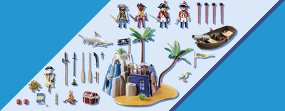 70556 PLAYMOBIL Pirates Pirateneiland met schuilplaats voor schatten