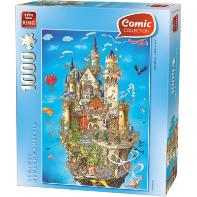 56046 KING Puzzel Comic Schloss Neuschwanstein 1000 Stukjes