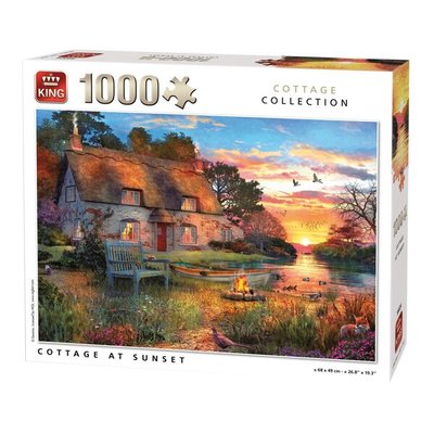 56024 KING Puzzel Cottage at Sunset 1000 Stukjes