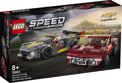 76903 LEGO Speed Champions Chevrolet Corvette C8.R Racewagen en 1968 Chevrolet Corvette
