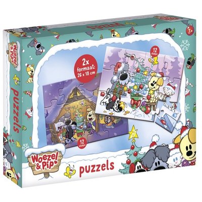 71270 Woezel en Pip Kerstpuzzel 2x12 stukjes