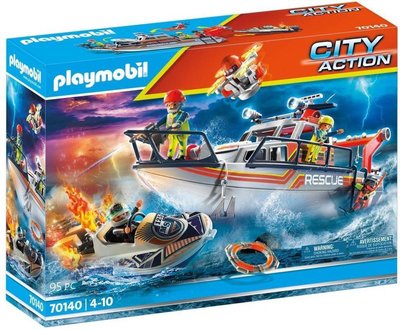 70140 PLAYMOBIL City Action Redding op zee Brandbestrijdingsmissie met reddingskruiser