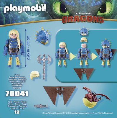 70041 PLAYMOBIL Dragons Astrid in vliegpak en Schrokop