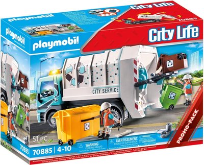 70885 PLAYMOBIL City Life Vuilniswagen Met Knipperlicht