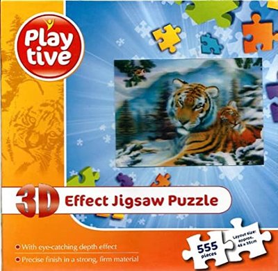 00318 Playtive 3D Effect Puzzel Tijgers 555 stukjes