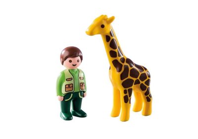 9380 PLAYMOBIL 1.2.3 Dierenverzorger met giraffe