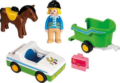 70181 PLAYMOBIL 1.2.3 Wagen met paardentrailer