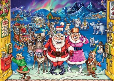 25003 Jumbo 2in1 Puzzel Wasgij Christmas17 Elf Inspection! 2x1000 stukjes