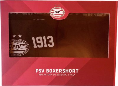 35913 PSV Boxershort 2-Pack grijs/zwart maat 104-110