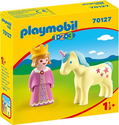 70127 Playmobil 1.2.3 Prinses en eenhoorn