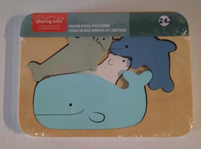 28894 Playing Kids Houten Stapelpuzzel Pooldieren