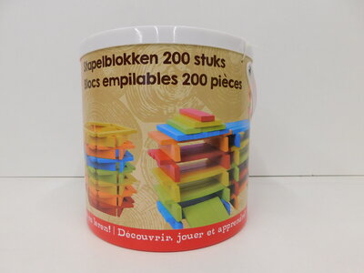 21313 Playing Kids Stapelblokken 200 stuks gekleurd
