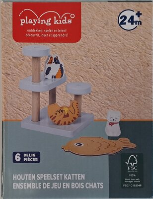 41725 Playing Kids Houten Speelset Katten