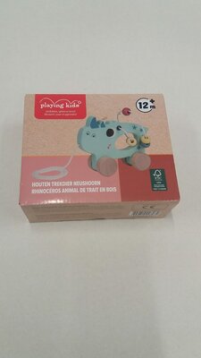 28962 Playing Kids Houten Trekdier Neushoorn