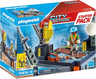 70816 PLAYMOBIL Starterpack City Action Bouwplaats Met Lier