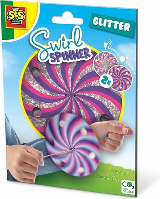 02225 SES  Swirl spinner  Glitter  2 spinners en neon draad