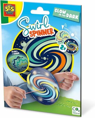 02226 SES  Swirl spinner  Glow in the dark  2 spinners en neon draad