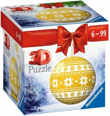 112692 Ravensburger Kerstbal Kerstboom  3D puzzel  puzzelbal  54 stukjes  Geel