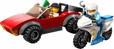 60392 LEGO City Achtervolging Auto Op Politiemotor