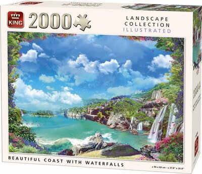 56058 KING Puzzel Kustlijn met Watervallen 2000 stukjes