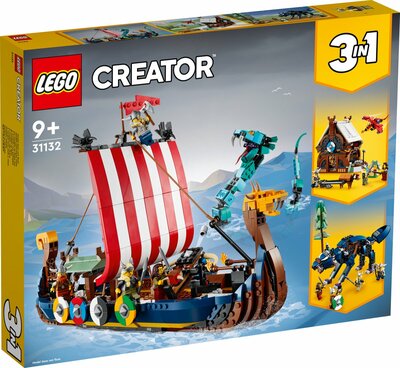 31132 LEGO Creator Vehicles Vikingschip En De Midgaardslang