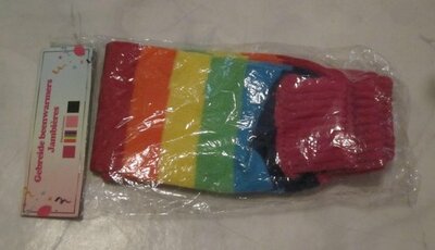 81118 Beenwarmers Regenboog Gebreid