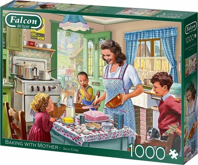 12458 Falcon puzzel Baking with Mother - Legpuzzel - 1000 stukjes