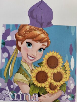 08916 Frozen dubbelzijdige badponcho 52 x 55 cm Anna En Elsa