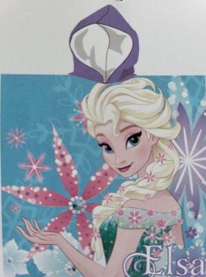 08916 Frozen dubbelzijdige badponcho 52 x 55 cm Anna En Elsa