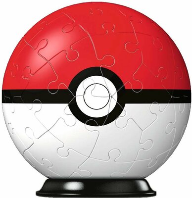 12562 Ravensburger 3D Puzzel Pokémon Pokéball/puzzelbal Rood/Wit  54 stukjes 