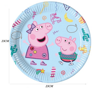 36139 Peppa Pig Bordjes Blauw 6 stuks