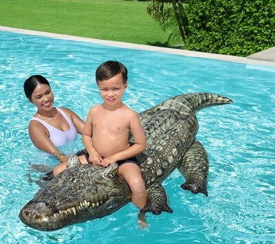 12216 Bestway Opblaas alligator realistisch - 193x94 cm - zwembadmatras
