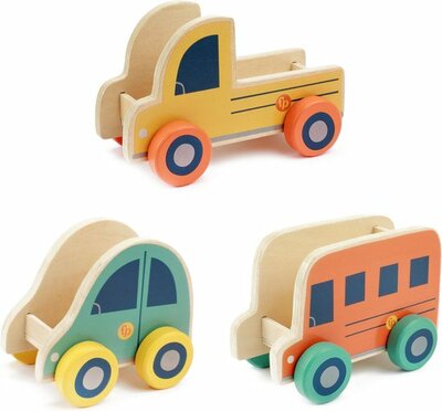 09309 Fisher Price Houten Voertuigenset, Set van 3