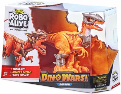 16286 Zuru Robo Alive Dinosaurus Raptor Glow In The Dark Oranje