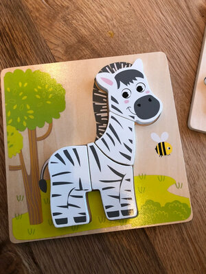 78482 Playing Kids Houten Dieren Puzzel Zebra