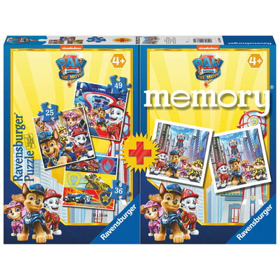 208630 Ravensburger Paw Patrol The Movie 3in1 Puzzel & Memory