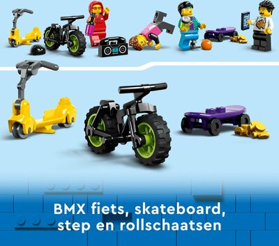 60364 LEGO City Skatepark Set met Speelgoed Skateboard en Fiets