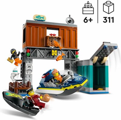 60417 LEGO City Politiespeedboot en boevenschuilplaats