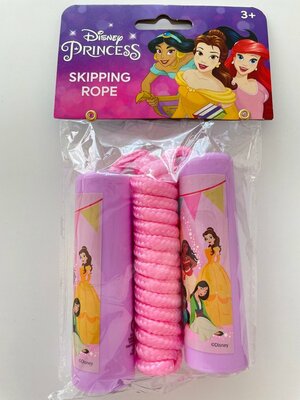 58313 Springtouw Disney Princessen Belle/Doornroosje/Jasmine/Mulan/Rapunzel/Vaiana  Roze/lila  2 m