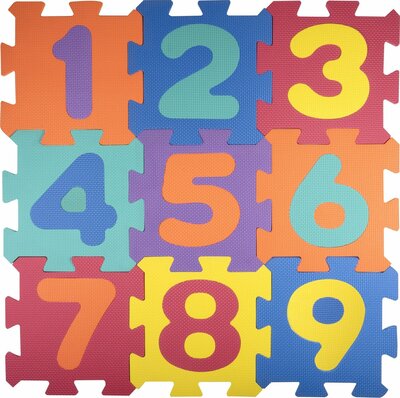 77633 Playing Kids Puzzelmat - 9 Stukken  Met Gekleurde Cijfers