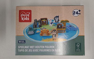 38309 Playing Kids Speelmat met Houten Figuren Piraat