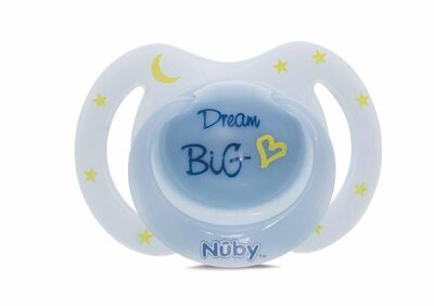 44735 Nuby Little Moments Glow In The Dark Speen - 0 t/m 6m Dream BIG Blauw