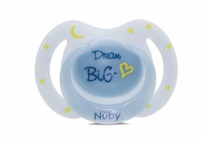 44735 Nuby Little Moments Glow In The Dark Speen - 0 t/m 6m Dream BIG Blauw